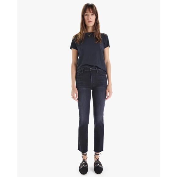 Mother High Waisted Rascal Ankle Snippet Straight Leg Denim Jean Thunder Road 27 - Picture 1 of 7